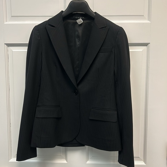 Theory Women’s Wool Black Blazer Size 8 - Picture 3 of 10